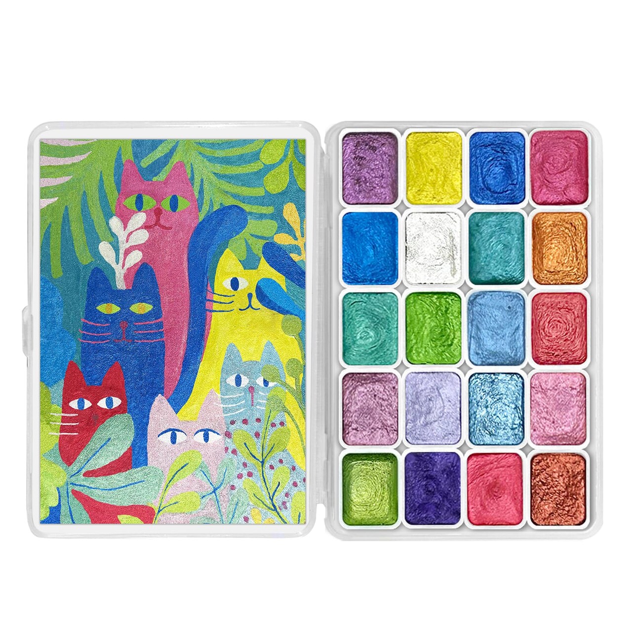Mini Forestry Shifting Watercolor Painting Set, 20 Color Shifting Watercolor Paint Set, Shimmer Metallic Watercolor Paints Set, Glitter Watercolor Paint, Solid, Matisse Style